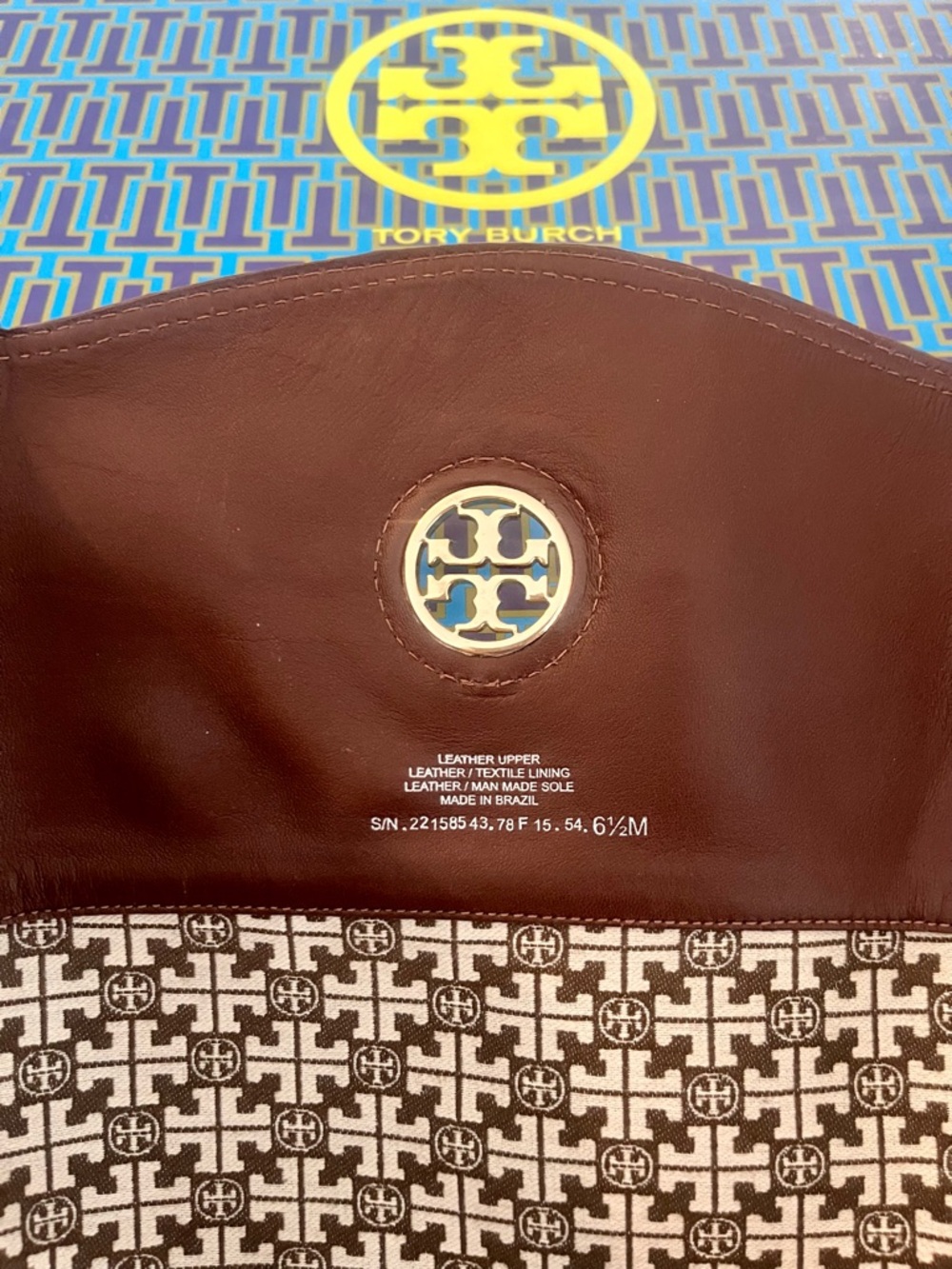 Tory Burch Chestnut Brown Leather Knee Junction Boots with Gold Logo Medallion - Picture 6 of 12